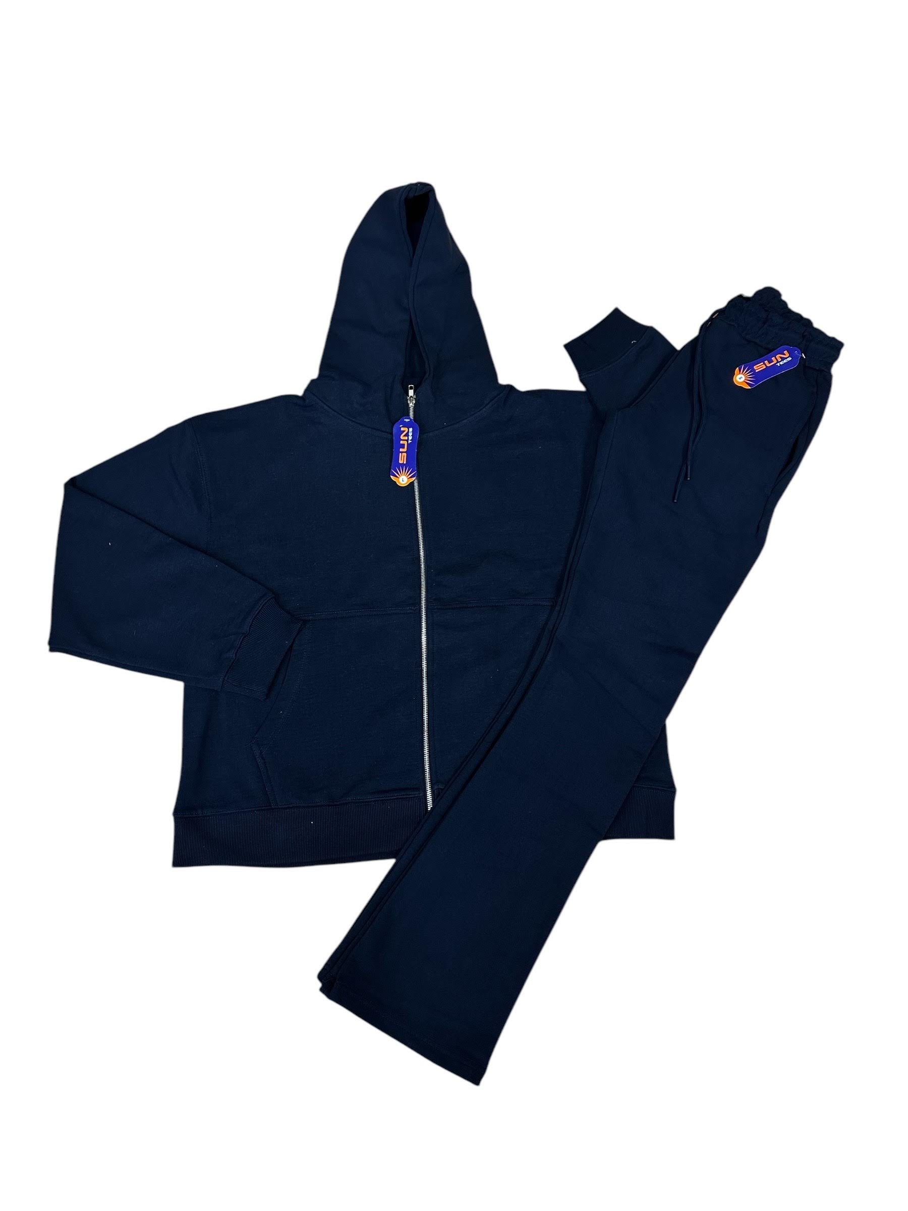 Heavy 500 GSM Zip Hoody + Stacked Pants set