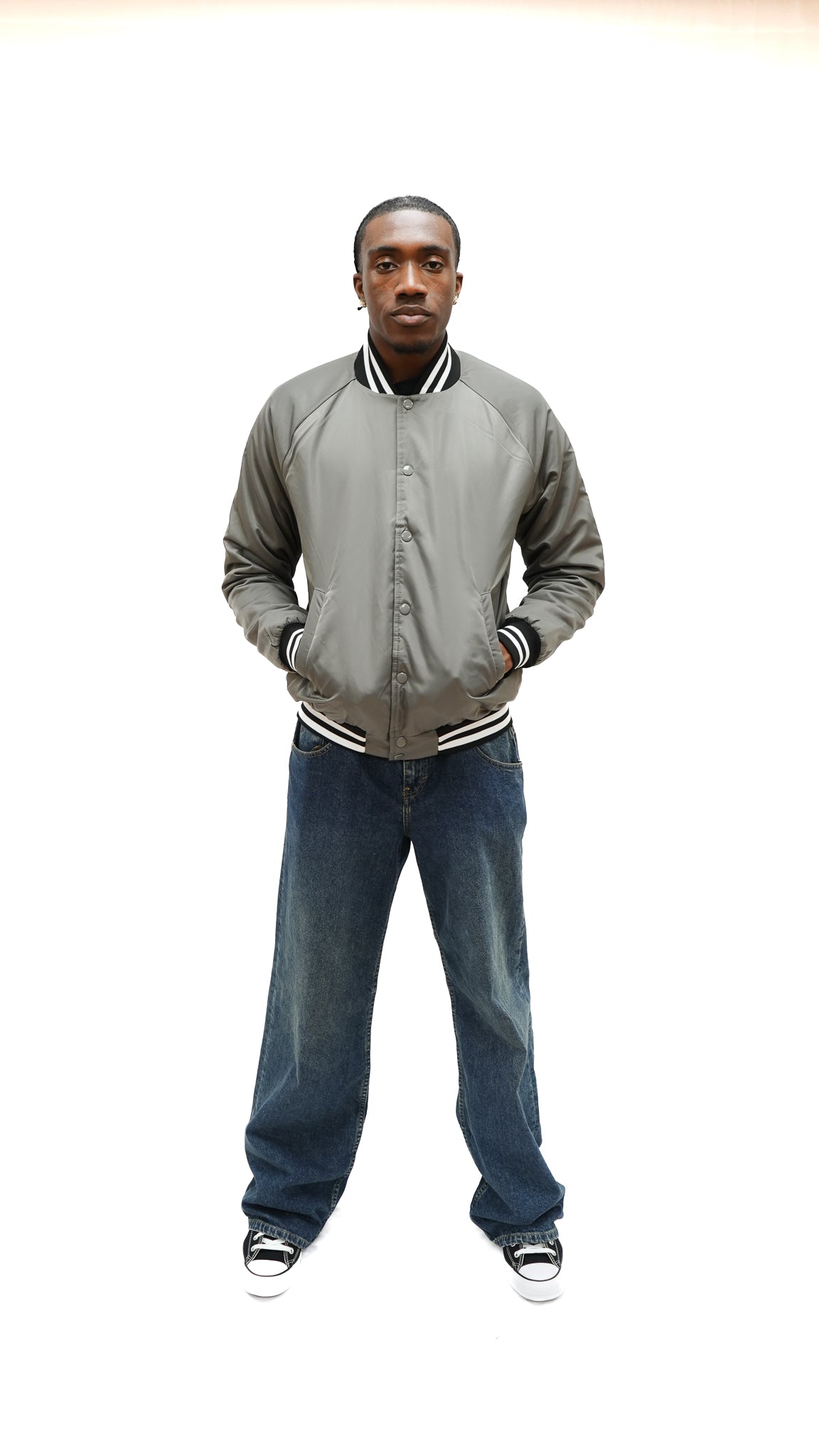 Grey Silky varsity jacket