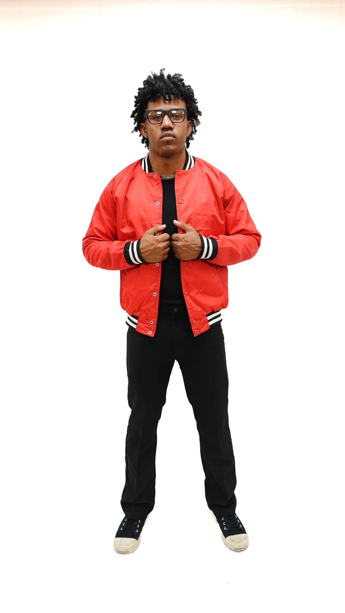 Red Silky Varsity Jacket