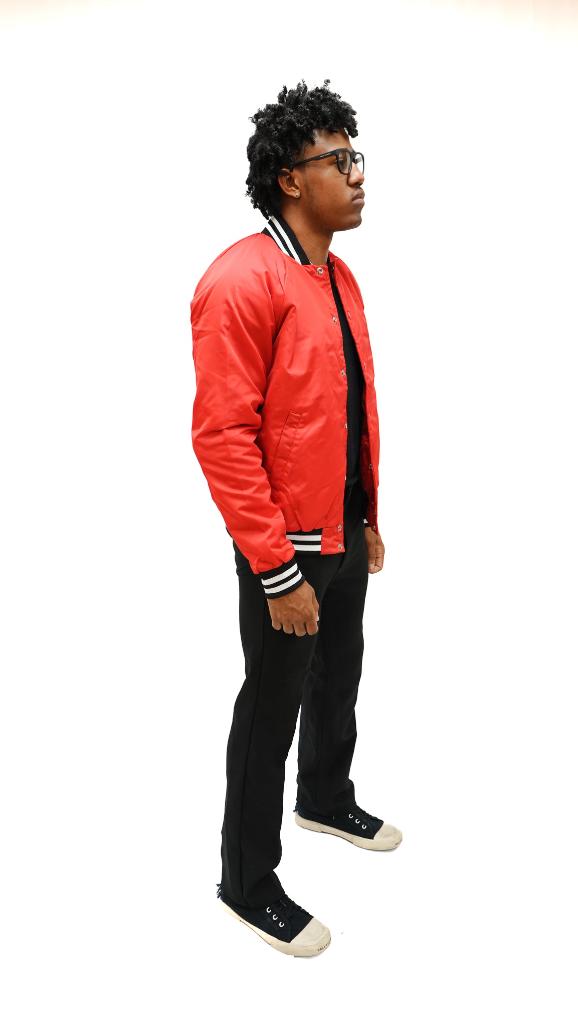 Red Silky Varsity Jacket