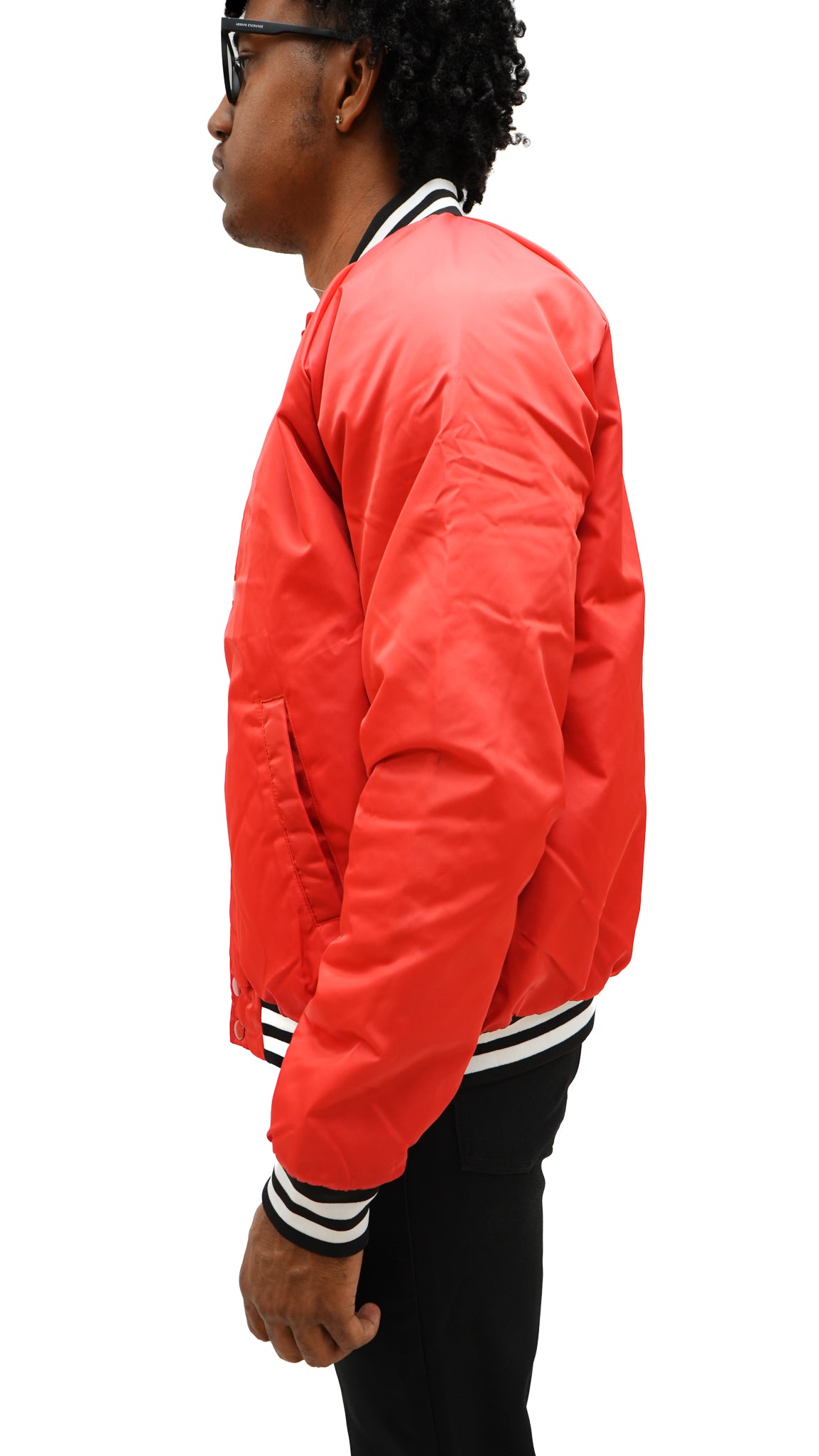 Red Silky Varsity Jacket