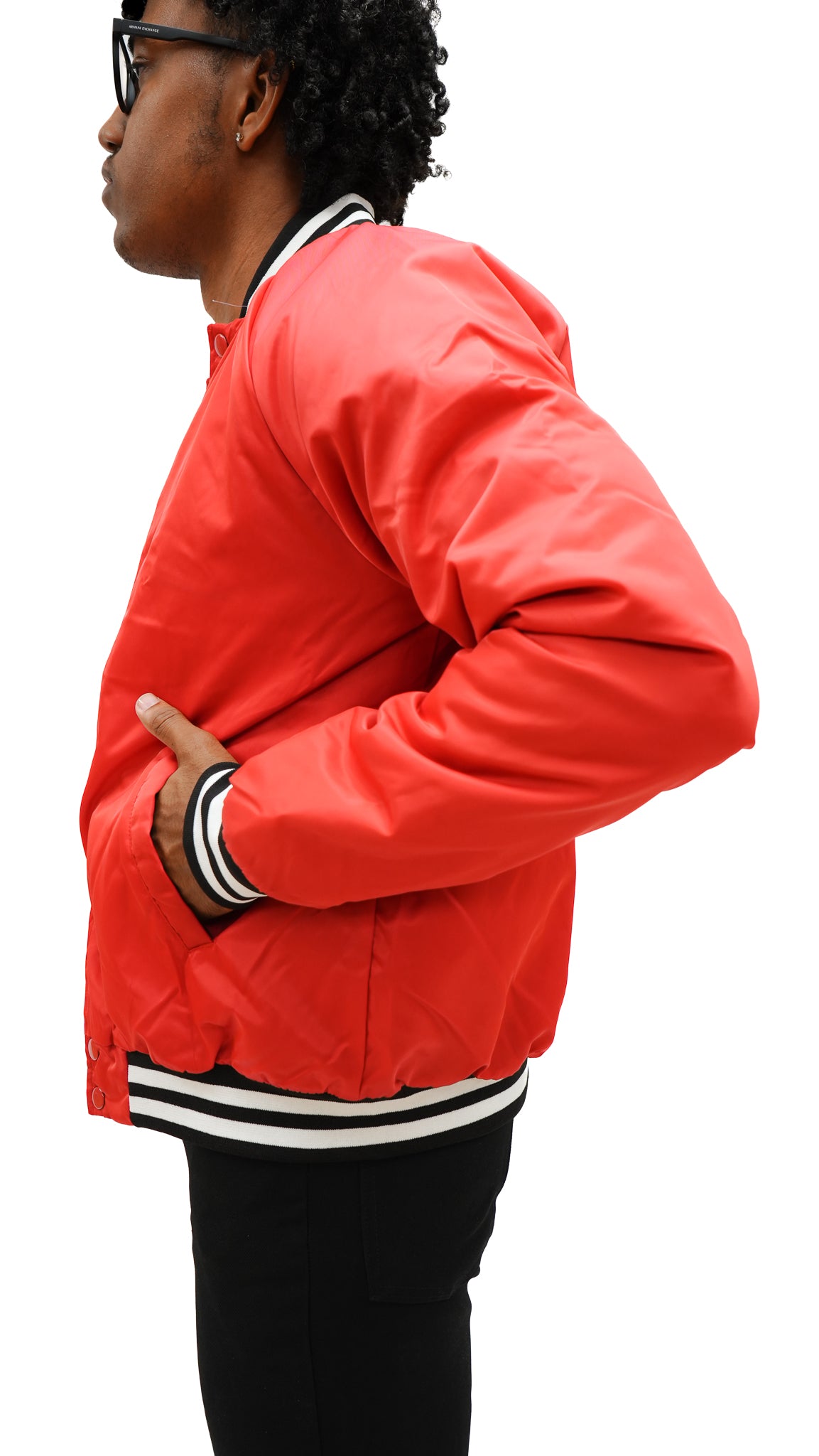 Red Silky Varsity Jacket