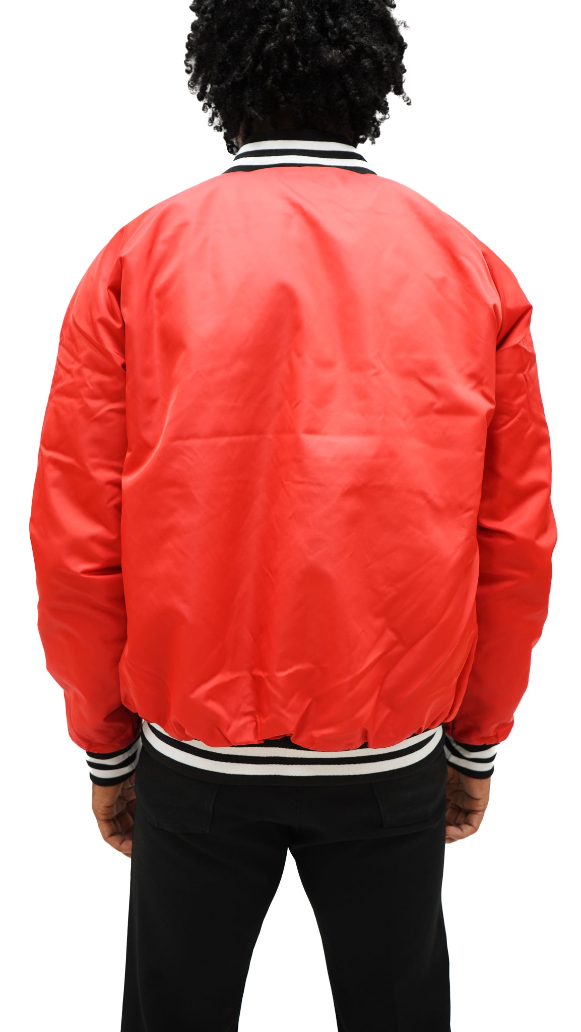 Red Silky Varsity Jacket