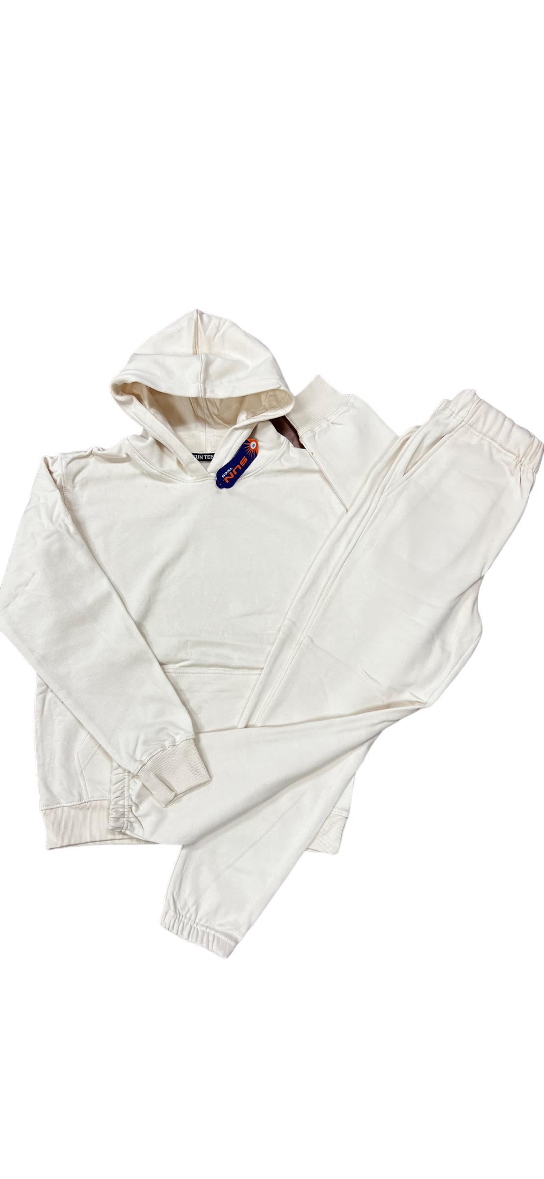white hoodie set