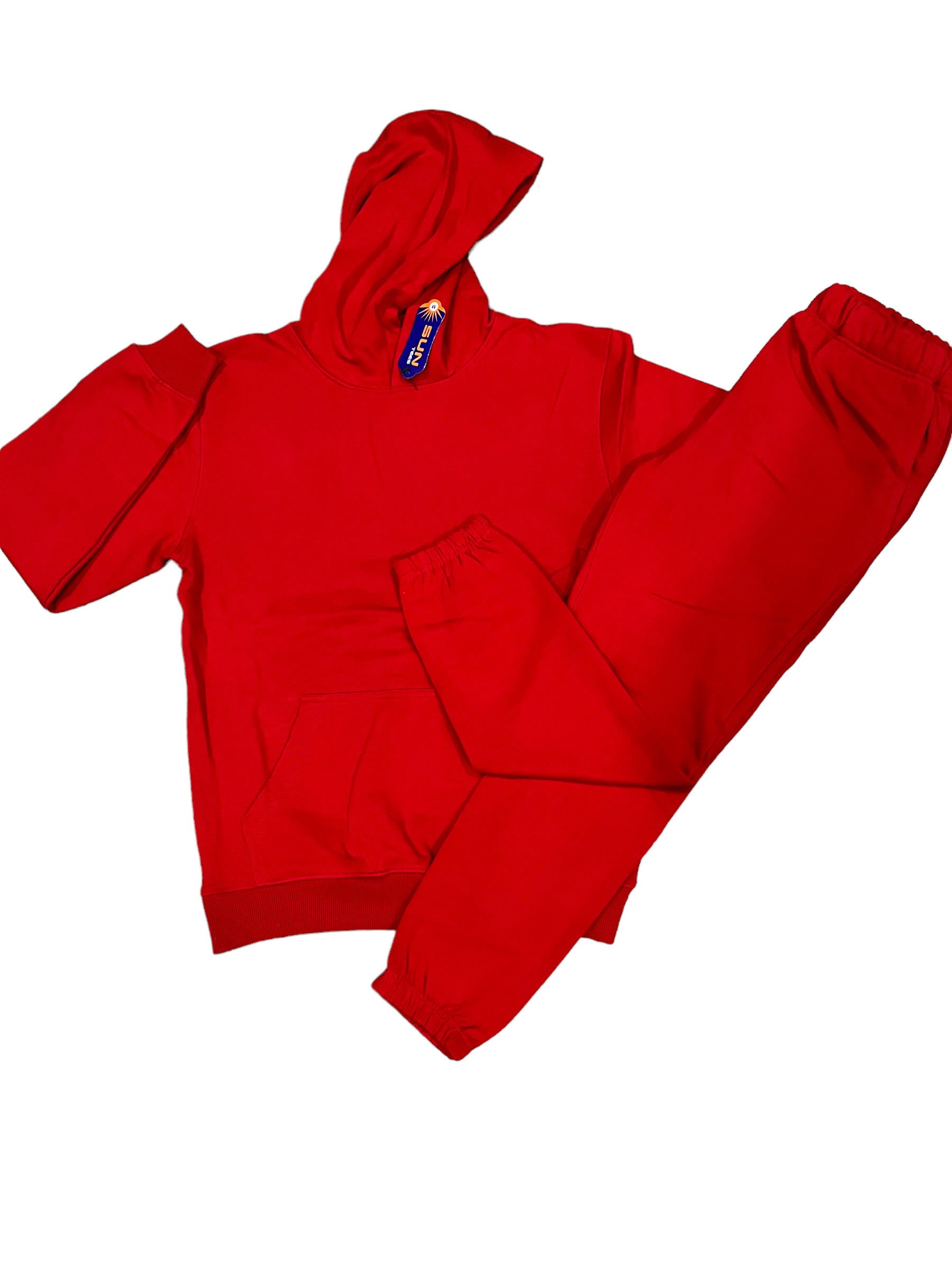 red hoodie set